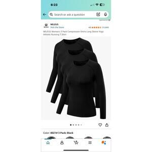 3x Black Long Sleeve Shirts Neleus Brand Sz2XL